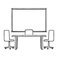 Flat Plain Modern Office Background concept as A plain modern office background with clean lines and a neutral palette offering ample copy space for advertisements highlighting col flat vector