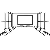 Flat Plain Minimalist Conference Room Background concept as A plain minimalist conference room background with clean lines and ample copy space ideal for advertisements focusing on flat vector