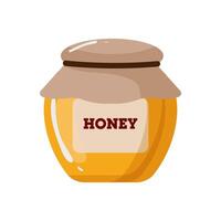 Glossy honey jar with a wooden lid vector