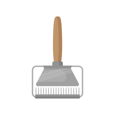 Cleaning tool with comb and wooden handle.