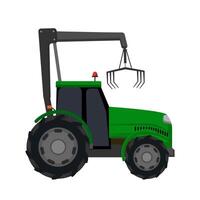 Green Tractor with Loader vector