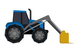 Blue Tractor with Front Loader vector