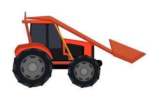 Orange Loading Tractor vector