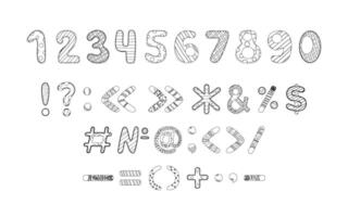 Collection of Numbers and Punctuation marks vector
