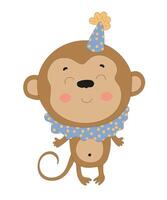 Smiling Monkey with Hat vector
