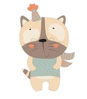 Cute Party Cat in Polka Dots vector