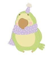 Smiling Parrot with Scarf vector