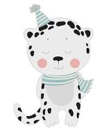 Snow Leopard with Scarf vector