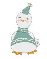 Cute Duck with Sweater vector