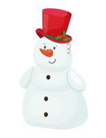 Snowman in Red Hat vector