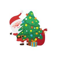 Santa Claus with Christmas Tree vector