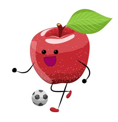 Apple Playing Soccer