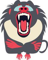 Angry Baboon Cartoon Illustration Design vector