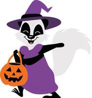 Halloween Skunk Trick or Treating vector