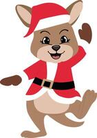 Christmas Kangaroo Cartoon Festive Cheer vector