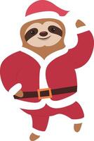 Christmas Sloth Santa Cartoon Design vector