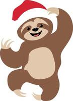 Christmas Sloth Cartoon Festive Cheerful Fun vector