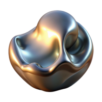 magnificent classic A liquid mercury sculpture morphing into abstract shapes, lit by a single, harsh spotlight, surrealist style authentic png