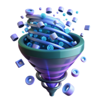 vibrant vintage A whirlwind of fragmented, digital data streams, illuminated by flashing binary code, glitch art style high resolution png