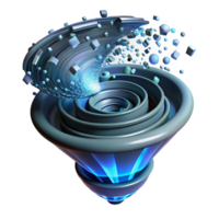 wonderful creative A whirlwind of fragmented, digital data streams, illuminated by flashing binary code, glitch art style detailed png