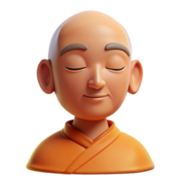 magnificent minimalist Portrait of a serene monk with closed eyes and a peaceful expression, lit by soft, natural light, in a minimalist style original png