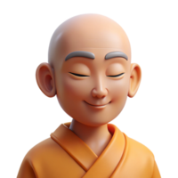 wonderful classic Portrait of a serene monk with closed eyes and a peaceful expression, lit by soft, natural light, in a minimalist style detailed png