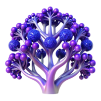 dramatic vintage A complex network of branching fractal trees, rendered in shades of deep blue and violet, psychedelic style detailed png