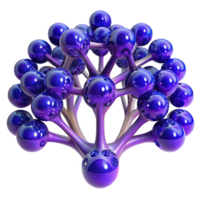 stunning artistic A complex network of branching fractal trees, rendered in shades of deep blue and violet, psychedelic style 4K png