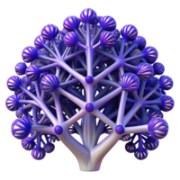 elegant rustic A complex network of branching fractal trees, rendered in shades of deep blue and violet, psychedelic style original png