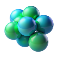 beautiful modern A series of overlapping, transparent spheres, rendered in a gradient of cool blues and greens, minimalist style authentic png