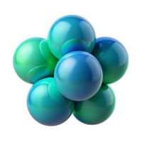 impressive minimalist A series of overlapping, transparent spheres, rendered in a gradient of cool blues and greens, minimalist style 4K png