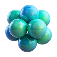 magnificent minimalist A series of overlapping, transparent spheres, rendered in a gradient of cool blues and greens, minimalist style professional png