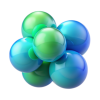 elegant rustic A series of overlapping, transparent spheres, rendered in a gradient of cool blues and greens, minimalist style professional png