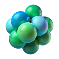wonderful classic A series of overlapping, transparent spheres, rendered in a gradient of cool blues and greens, minimalist style original png