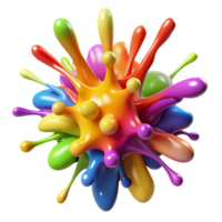beautiful creative A chaotic explosion of colorful paint splatters, lit by a bright, studio light, abstract expressionism style high resolution png