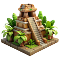 impressive modern Ancient Mayan temple, intricate carvings, jungle setting, dramatic lighting, mysterious, authentic png