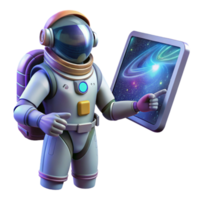 extraordinary classic A solitary astronaut using a holographic interface in space, detailed spacesuit, vibrant nebula backdrop, science fiction style 4K png
