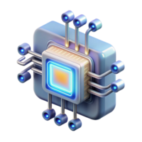 vibrant contemporary A levitating circuit board with glowing components, intricate design, dark background with directional lighting, technological abstract style 4K png
