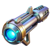 impressive vintage A futuristic weapon with glowing energy core, sleek metallic design, dark background with rim lighting, science fiction style genuine png