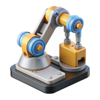 wonderful modern A robotic arm assembling a microchip, precise movements, industrial lighting, hyperrealistic style high quality png