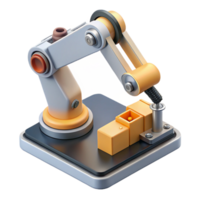 elegant minimalist A robotic arm assembling a microchip, precise movements, industrial lighting, hyperrealistic style 4K png