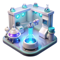 magnificent modern A futuristic laboratory with glowing equipment and holographic displays, clean and sterile environment, bright white lighting, scientific style professional png