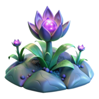 impressive minimalist Bio-luminescent flora illuminating a desolate alien planet, twilight lighting, digital painting style 4K png