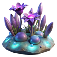 impressionante criativo bioluminescente flora iluminador uma desolado estrangeiro planeta, crepúsculo iluminação, digital pintura estilo Alto qualidade png