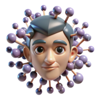 elegant minimalist A swarm of nanobots forming a human face, dynamic lighting, abstract style high quality png