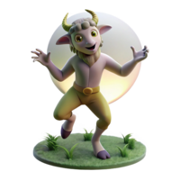 elegant contemporary A playful satyr dancing in a moonlit glade, soft diffused lighting, romanticism style exclusive png
