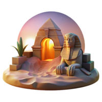 elegant contemporary A mysterious sphinx guarding a hidden portal, desert sunset lighting, art deco style genuine png