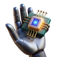 wonderful vintage Bionic hand holding a glowing data chip, focused lighting, tech noir style authentic png