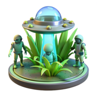 stunning modern Spaceship crew encountering a sentient alien plant, bioluminescent lighting, botanical sci-fi style 4K png