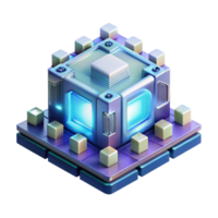 extraordinary vintage Quantum computer processing complex data, glowing lighting, abstract technology style authentic png